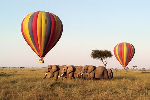 Globo aerostático en Amboseli